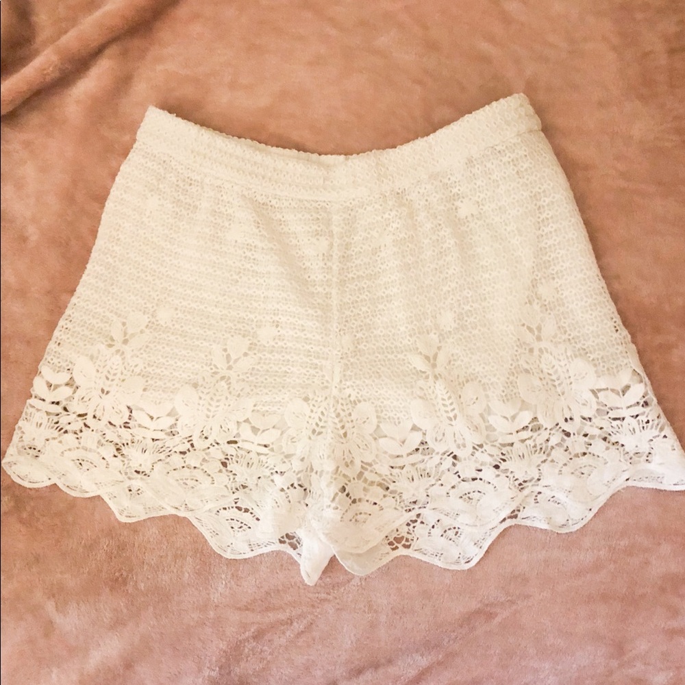 Abercrombie & Fitch White Lace Shorts